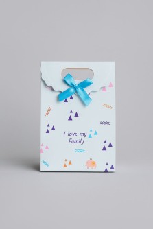 Пакет подарочный (XS) "Colorful triangles", blue (12x6x16)