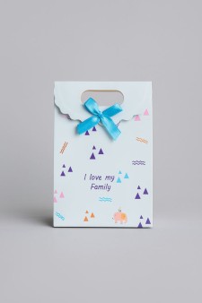 Пакет подарочный (XS) "Colorful triangles", blue (12x6x16)