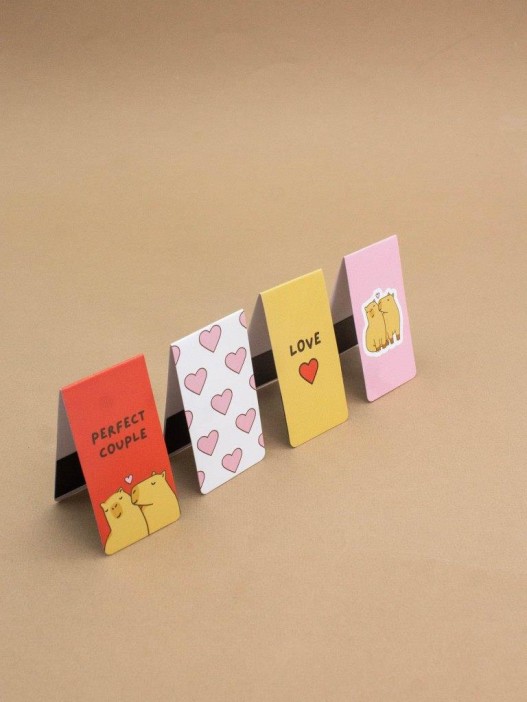 Набор магнитных закладок «Capybara love», 4 шт., 35х70 мм 