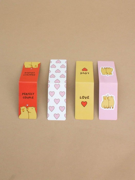 Набор магнитных закладок «Capybara love», 4 шт., 35х70 мм 