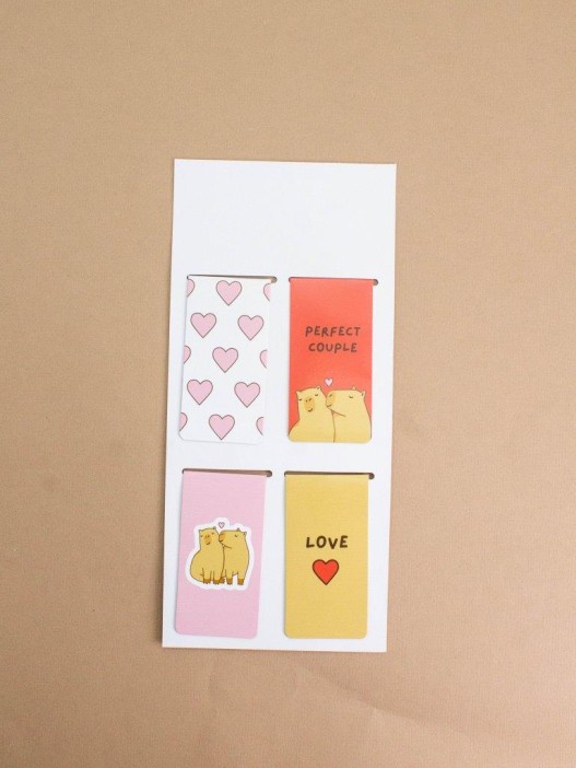 Набор магнитных закладок «Capybara love», 4 шт., 35х70 мм 