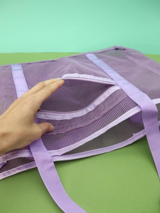 Сумка шоппер &quot;Transparent&quot;, purple (47*12*29.5 см) 