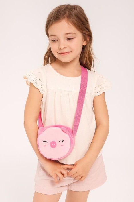 Сумочка плюшевая &quot;Pink pig&quot;, pink (15*13 см) 