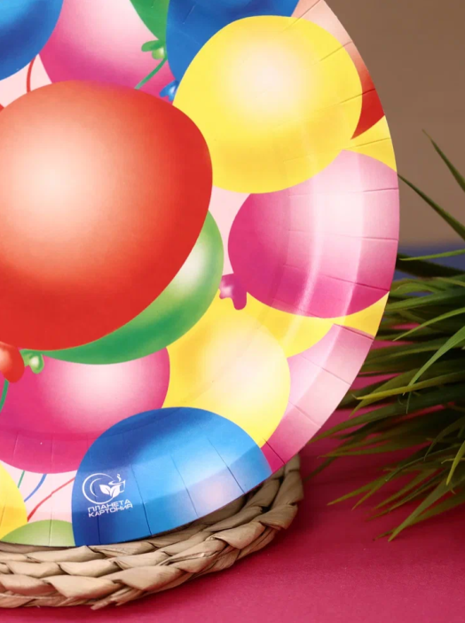 Набор бумажных тарелок 6 шт. &quot;Шары&quot; (230 мм) 