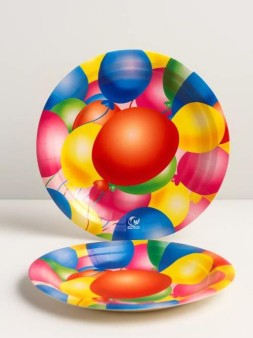 Набор бумажных тарелок 6 шт. "Шары" (230 мм)