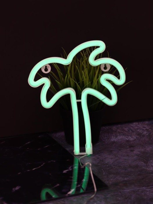 Неоновый подвесной ночник "Palm tree", зелёное свечение (24*18 см) 