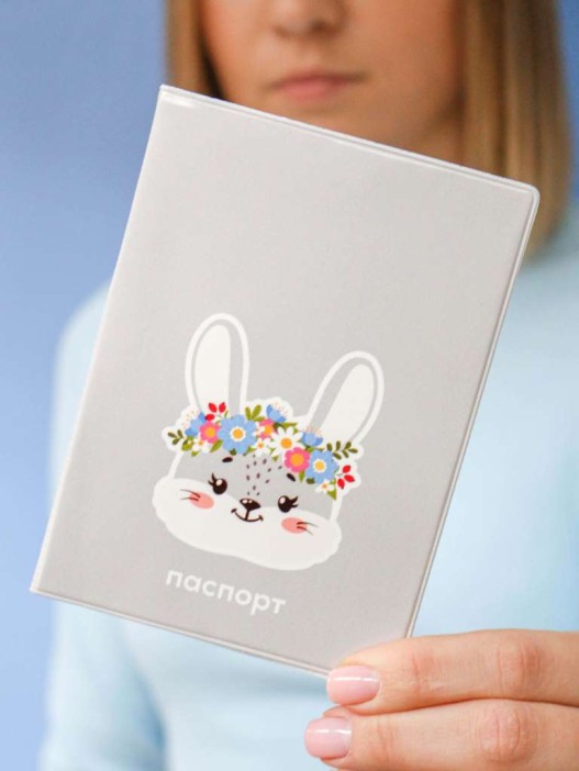 ОБЛОЖКА ДЛЯ ПАСПОРТА «Flower bunny», плотность 600 мкм 