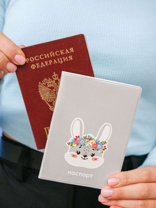 ОБЛОЖКА ДЛЯ ПАСПОРТА «Flower bunny», плотность 600 мкм 