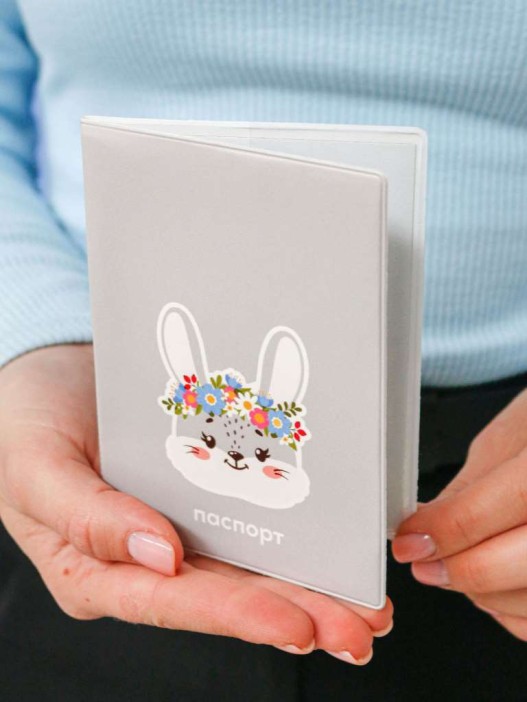 ОБЛОЖКА ДЛЯ ПАСПОРТА «Flower bunny», плотность 600 мкм 