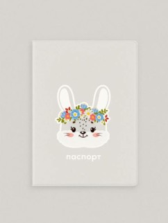 ОБЛОЖКА ДЛЯ ПАСПОРТА «Flower bunny», плотность 600 мкм