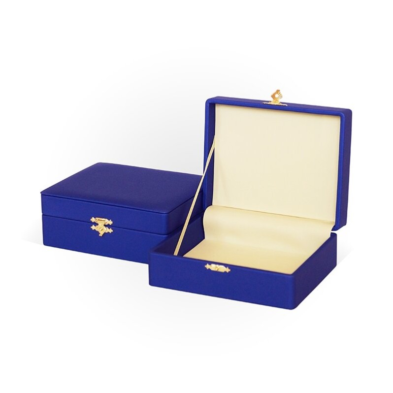 Шкатулка, синий перламутр/слоновая кость, S 