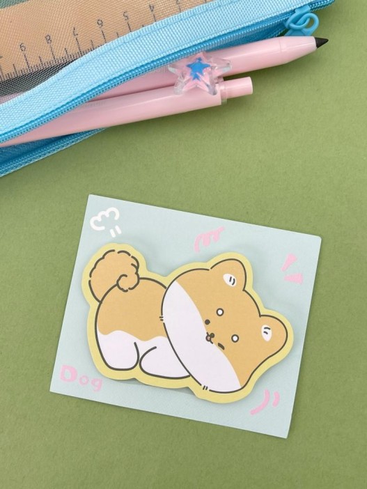 Блок стикер для записей &quot;Corgi dreaming&quot;, green 