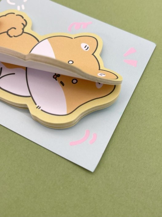 Блок стикер для записей &quot;Corgi dreaming&quot;, green 