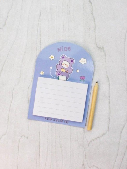 Магнитный блок для записей с карандашом «Nice bear», blue, 10х14 см 