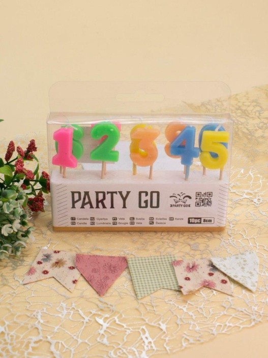 Набор свечей 10 шт. &quot;Numbers 0-9&quot;, (8 см) 