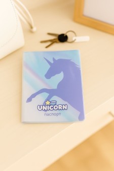 Обложка для паспорта "Purple unicorn", плотность 280 мкм