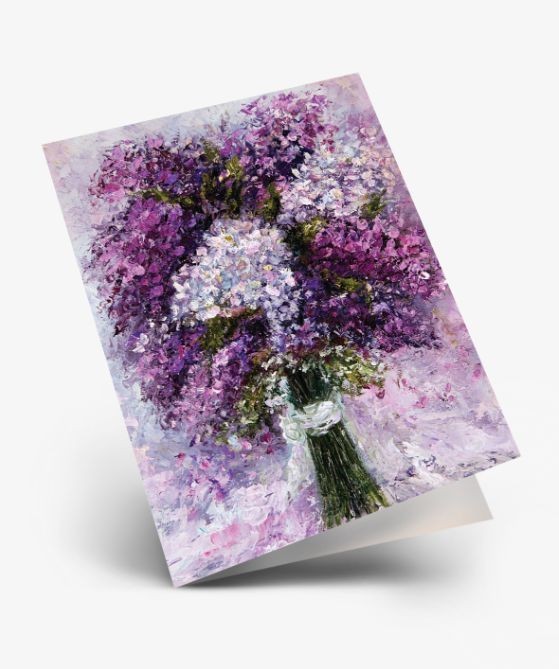 Набор двойных мини открыток 10 шт. &quot;Сирень&quot;, 6.5*8см 