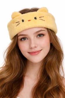 Повязка на голову GIRLY "Пушистый котенок", желтая