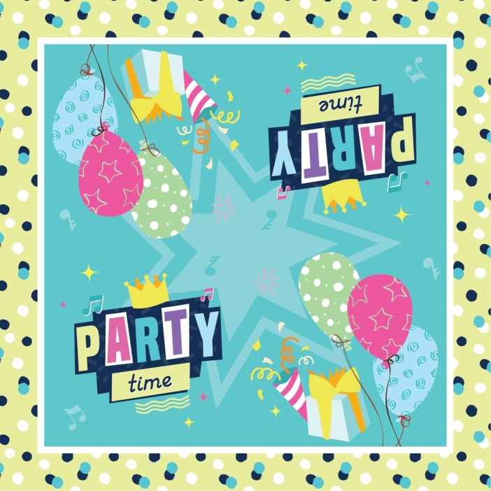 Салфетки бумажные трехслойные Вечеринка, 33*33 см, 20 шт 