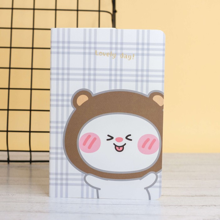Тетрадь (A5) &quot;Lovely day bear&quot;, gray (13.5*20.5) 