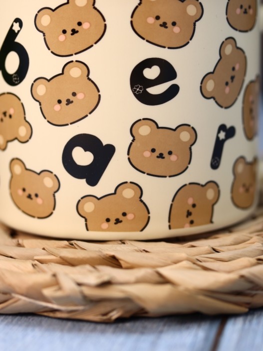 Кружка керамическая «Милый медвежонок», черная (360 мл) 