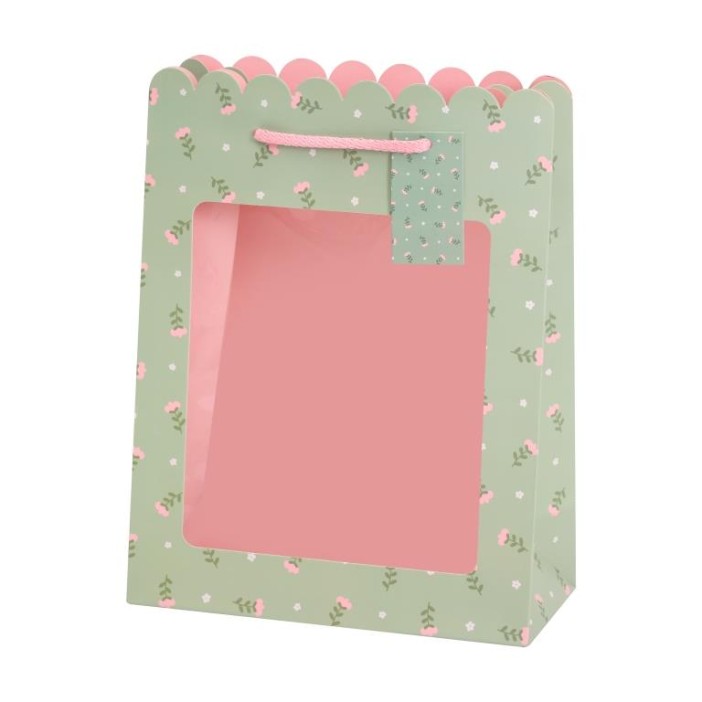 Пакет подарочный «Craft flowers», green (18*23*10) 