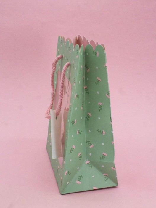 Пакет подарочный «Craft flowers», green (18*23*10) 