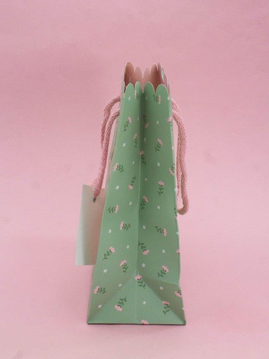 Пакет подарочный «Craft flowers», green (18*23*10) 