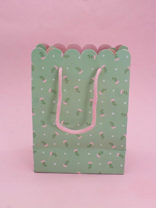 Пакет подарочный «Craft flowers», green (18*23*10) 