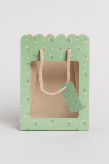 Пакет подарочный «Craft flowers», green (18*23*10)