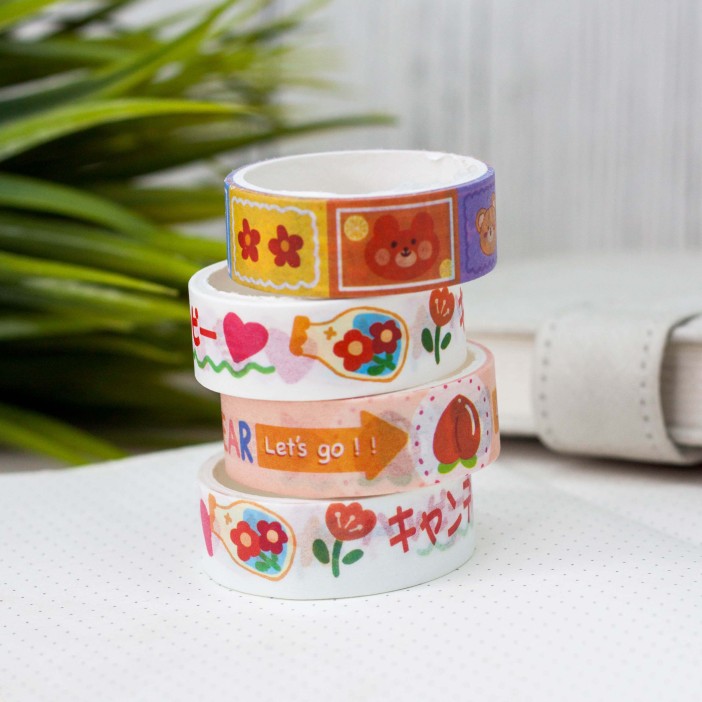 Набор декоративного скотча &quot;Cute cartoon Bear&quot;, yellow 