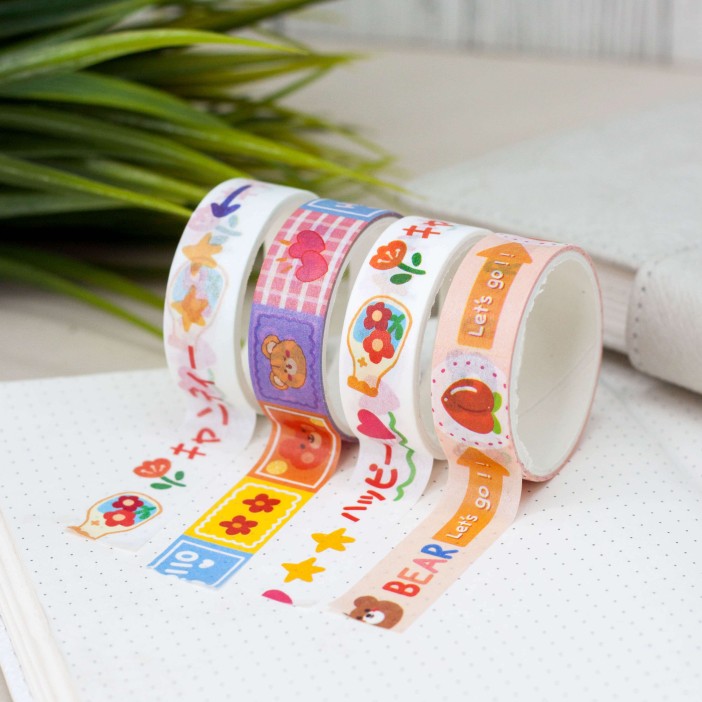 Набор декоративного скотча &quot;Cute cartoon Bear&quot;, yellow 