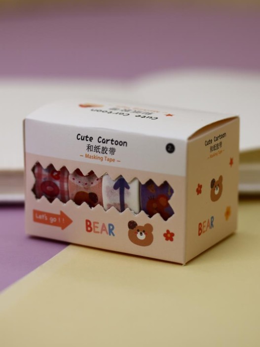 Набор декоративного скотча &quot;Cute cartoon Bear&quot;, yellow 