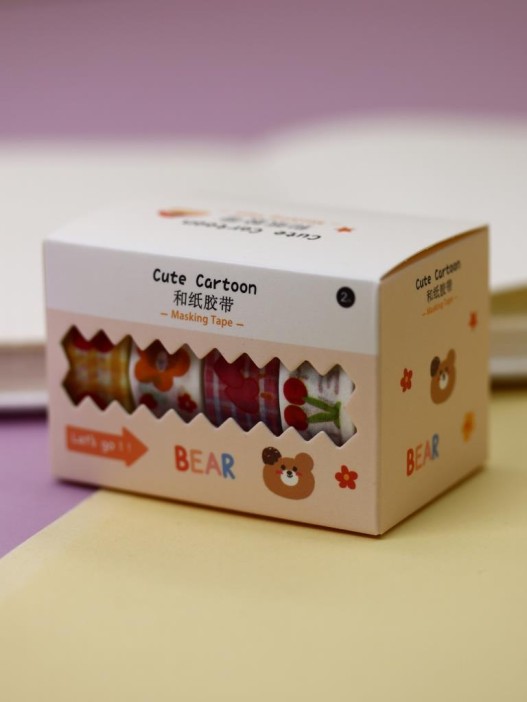 Набор декоративного скотча &quot;Cute cartoon Bear&quot;, yellow 