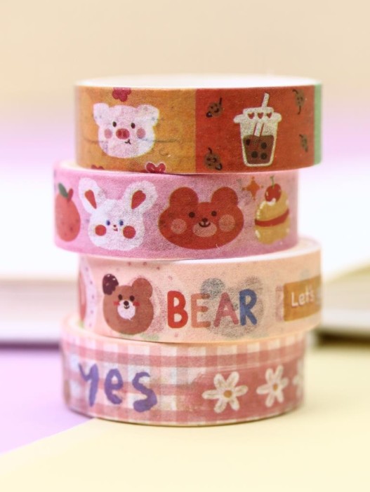 Набор декоративного скотча &quot;Cute cartoon Bear&quot;, yellow 