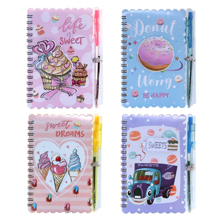 Блокнот с ручкой &quot;Десерт&quot; mix, 10*14 см 