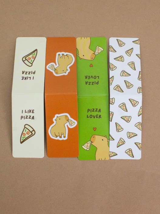 Набор магнитных закладок «Capybara pizza», 4 шт., 35х70 мм 