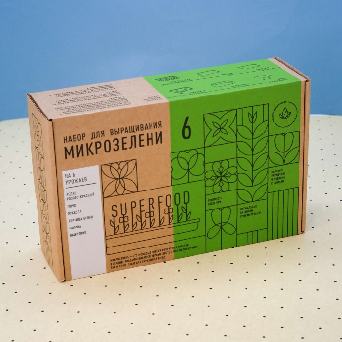 Набор для выращивания микрозелени "Plant Republic", "6 урожаев" 