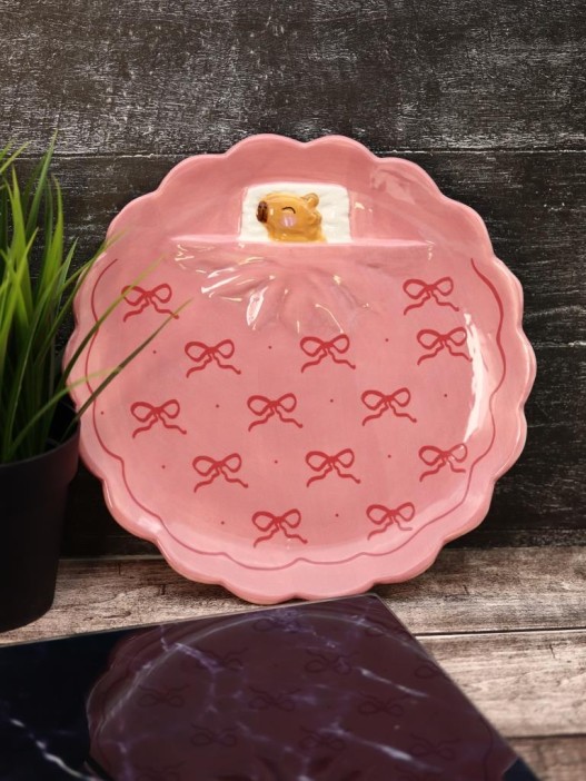 Тарелка керамическая iLikeGift «Capybara&#039;s dream», 20,2х20,2х2 см 