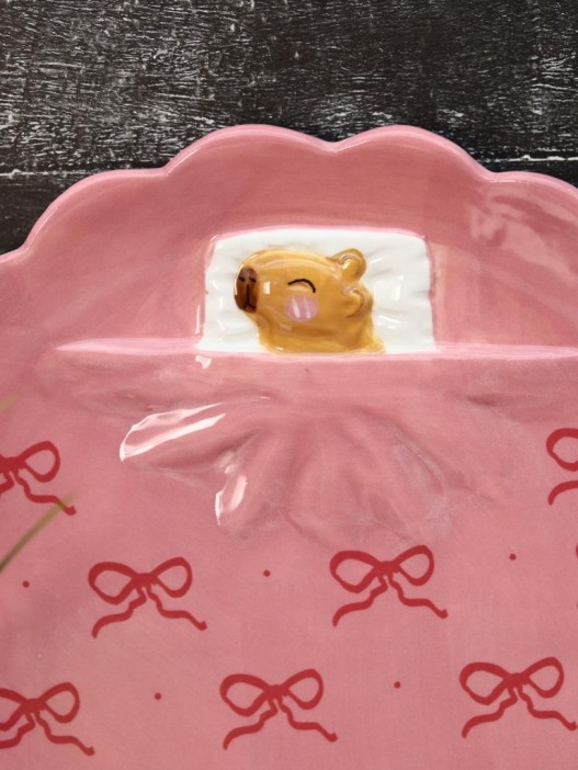 Тарелка керамическая iLikeGift «Capybara&#039;s dream», 20,2х20,2х2 см 