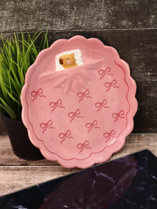 Тарелка керамическая iLikeGift «Capybara&#039;s dream», 20,2х20,2х2 см 