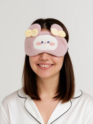 Маска для сна гелевая "Curly cuties", pink