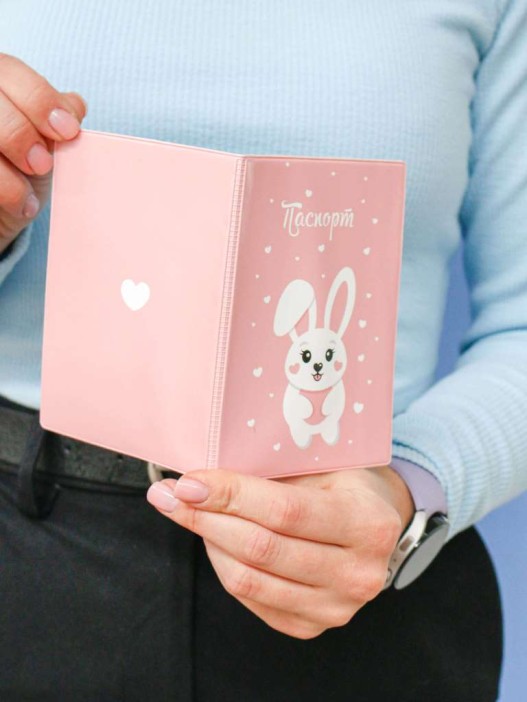 ОБЛОЖКА ДЛЯ ПАСПОРТА «Love bunny», плотность 600 мкм 