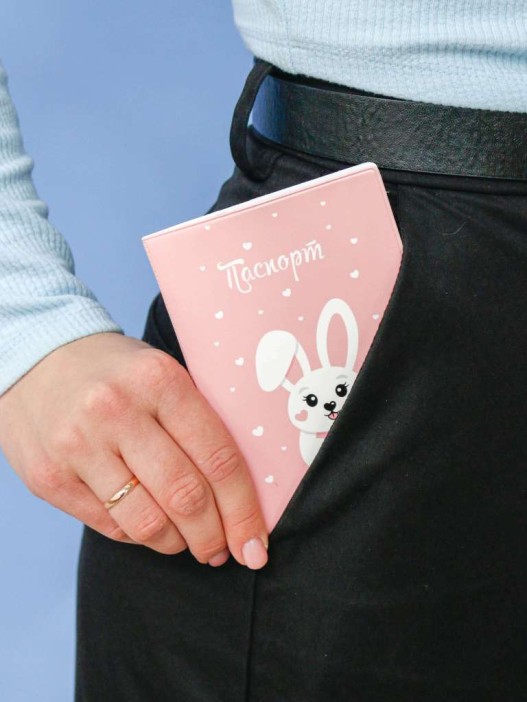 ОБЛОЖКА ДЛЯ ПАСПОРТА «Love bunny», плотность 600 мкм 