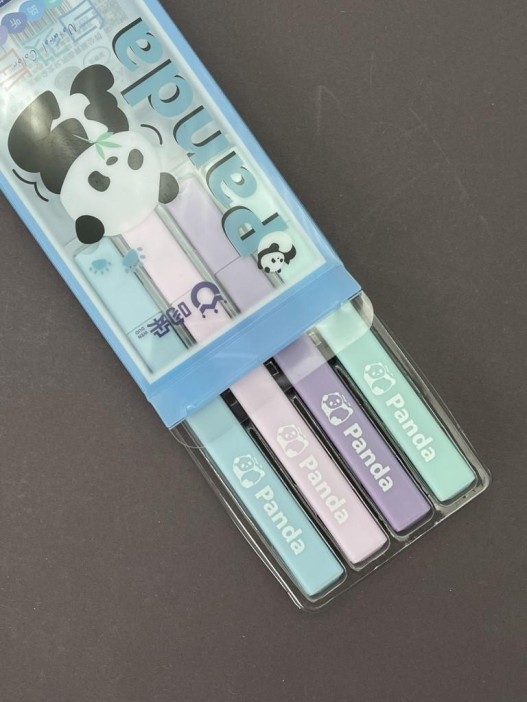 Набор маркеров-текстовыделителей 4 шт "Панда", синий 