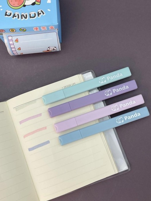 Набор маркеров-текстовыделителей 4 шт "Панда", синий 