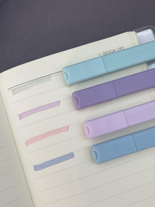 Набор маркеров-текстовыделителей 4 шт "Панда", синий 