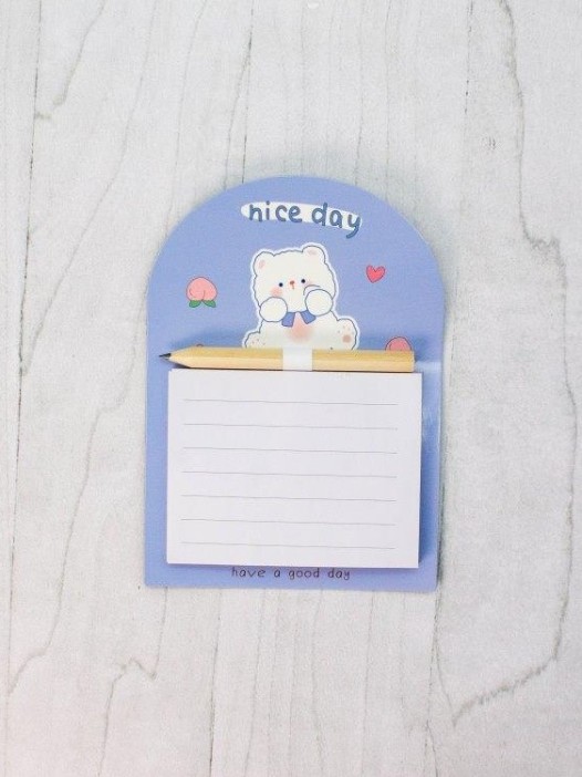 Магнитный блок для записей с карандашом «Nice day», blue, 10х14 см 