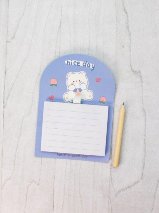 Магнитный блок для записей с карандашом «Nice day», blue, 10х14 см 