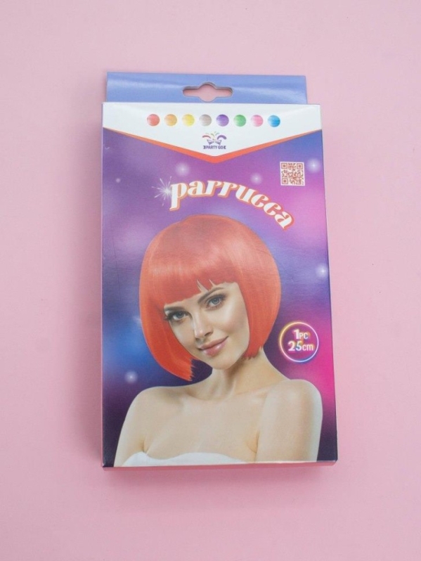 Парик карнавальный "Роскошный шик", красный (25 см)